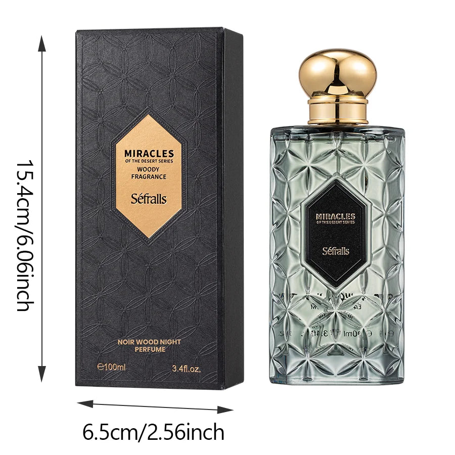 Séfralls NOIR WOOD NIGHT PERFUME WOODY FRAGRANCE 100ml/3.4fl.oz Scent Woody,Luxury Perfume,Woody Fresh，Long Lasting, cologne