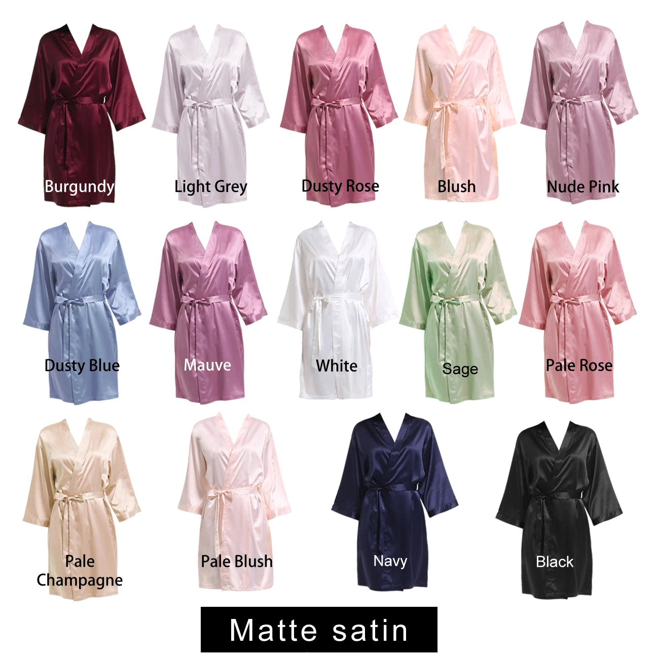 Women Matte Satin Plain colors thick satin Sleepwear Casual Home wear