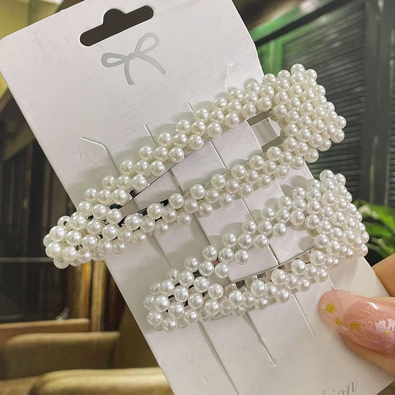 Simulated Pearl Hair Clips For Women Hairpins Geometric Hair Barrettes Fashion Hairgrip Hair Accessories