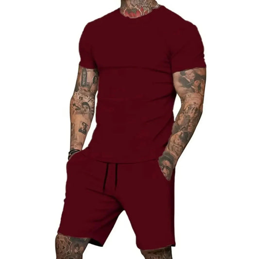 Boutique men's shorts suit 2 piece clothing fashion summer casual sportswear and shorts suit