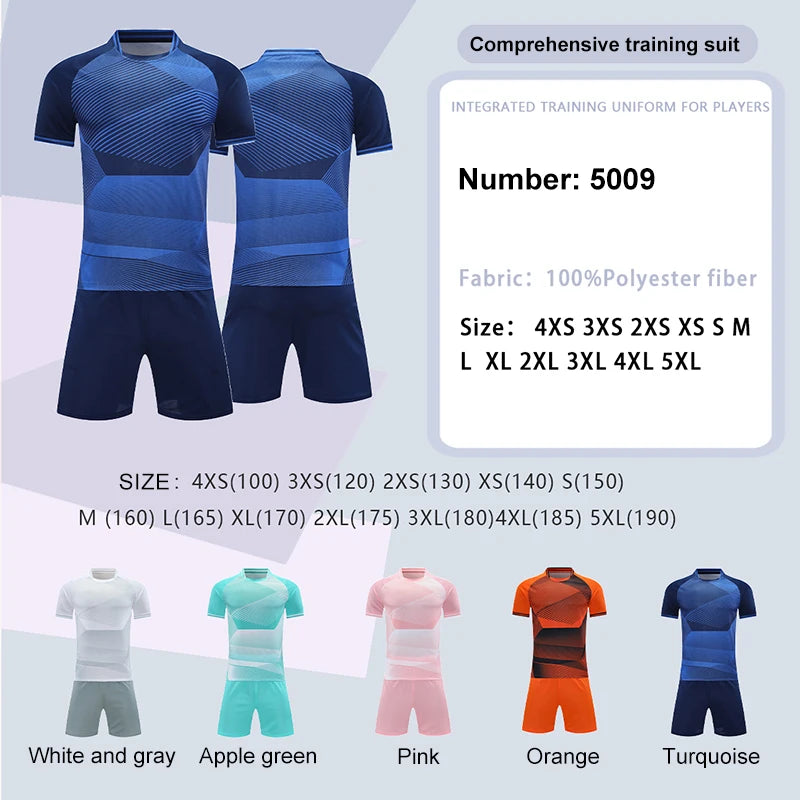 2 Pcs  Soccer Suit of Summer Quick Dry Family Matching Set High End shirt And Shorts Set Football Outdoor Sports Clothes