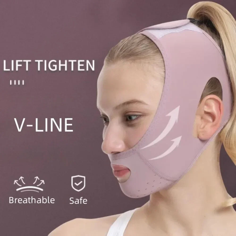 Reusable Face Slimming Bandage V Line Face Shaper Chin Cheek Lift Up Belt Facial Massage Strap