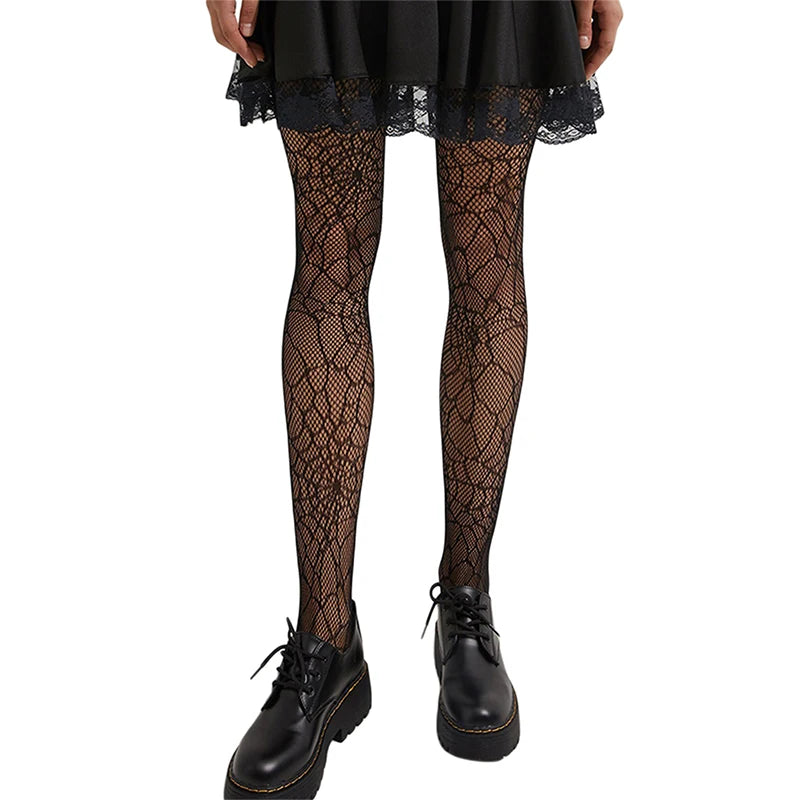 Lace Thigh High Stockings Sexy Sheer Floral Pattern Anti-Slip Elastic Long Socks