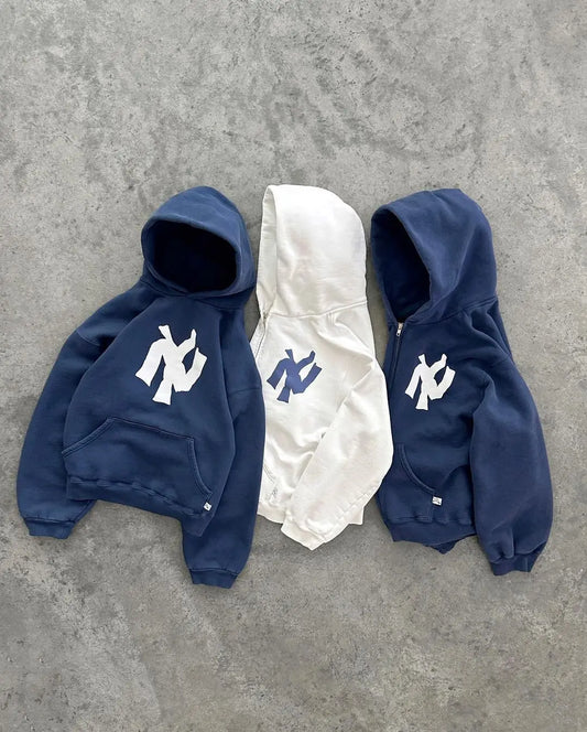 Hoodie Zip up or Pull-over Sweatshirt Streetwear Hip Hop Retro Letter Pattern High Quality Hoodie Women's Clothing