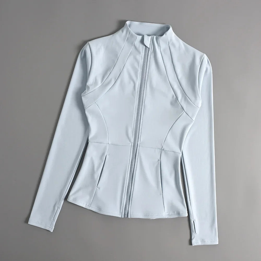 Sports Jacket Women's Shirt Yoga Slim Long Sleeve Fast Running Thin Pilates Fitness Suit Top Clothing
