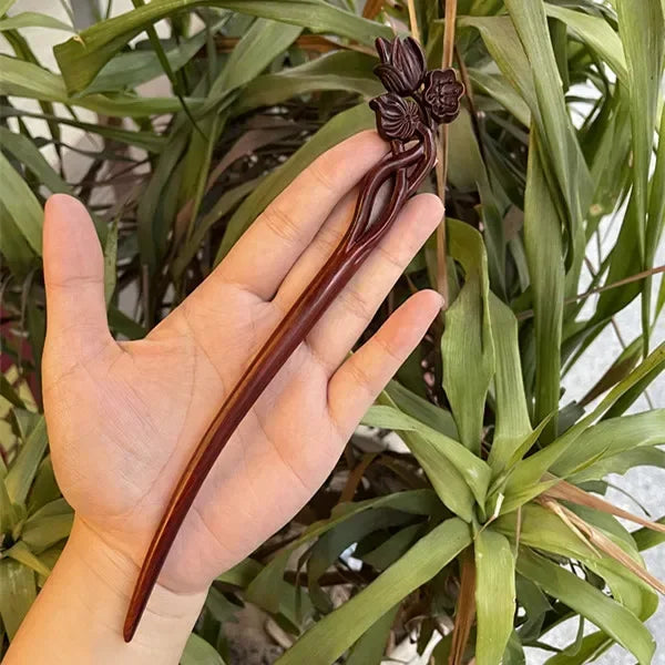 Chinese Retro Style Peach Wood Handmade Carved Hairpin Hollow Out Hair Stick Hairpin Women Hair Styling Tools Hair Accessories