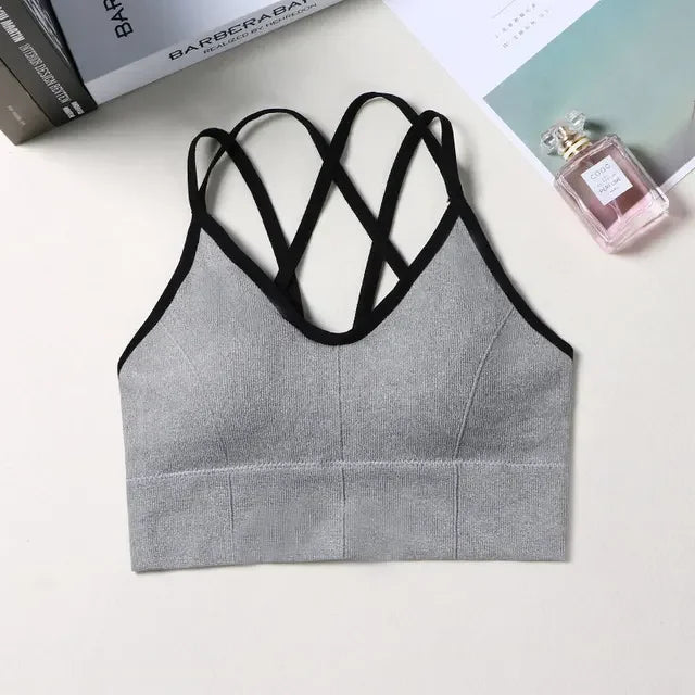 Breathable Sports Bra Anti-sweat Fitness Top Seamless Yoga Bra Shockproof Crop Top  Push up Sport Bra