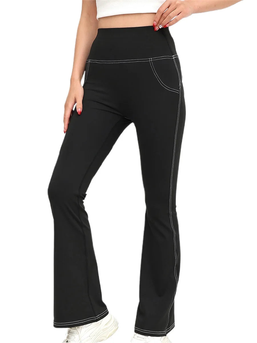 High Waist Yoga Leggings with Pockets Tummy Control Workout Pants Stretchy Athletic Tights