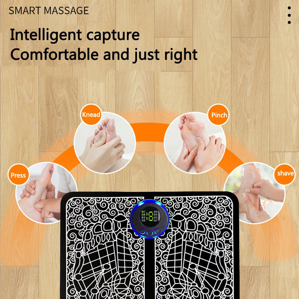 USB Electric Foot Massager Pad – Electro Stimulation, No Remote, US