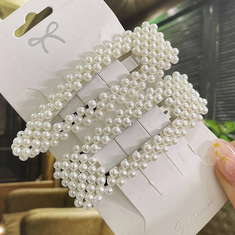 Simulated Pearl Hair Clips For Women Hairpins Geometric Hair Barrettes Fashion Hairgrip Hair Accessories