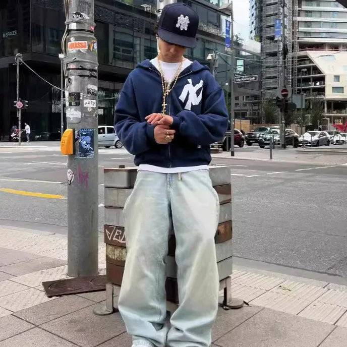 Hoodie Zip up or Pull-over Sweatshirt Streetwear Hip Hop Retro Letter Pattern High Quality Hoodie Women's Clothing