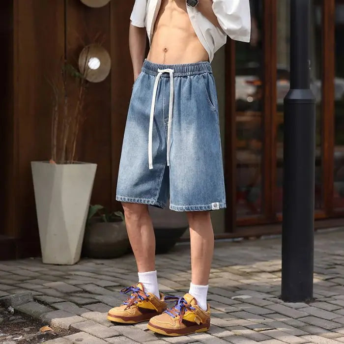 American Trend Retro Embroidery Oversized Denim Shorts Men's and Women's Best Selling Jogging Shorts