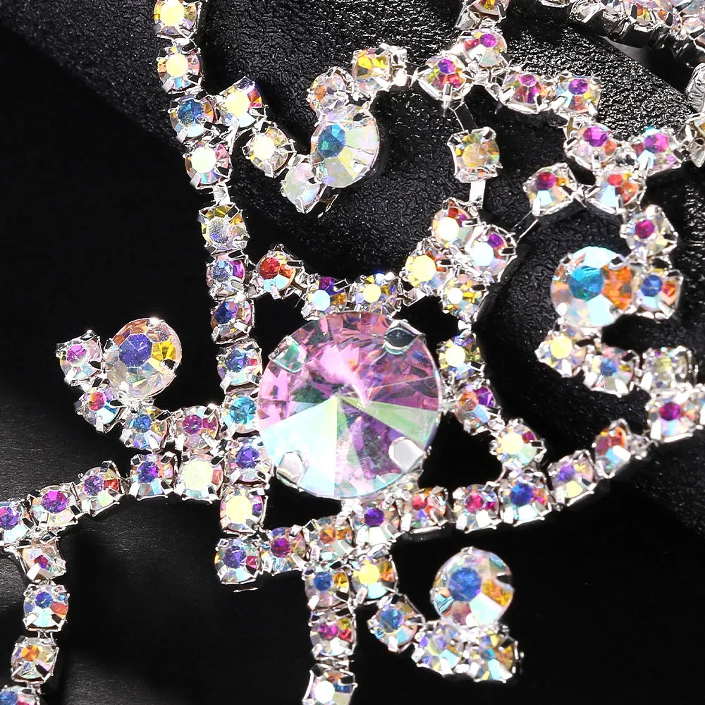 Colorful Hollow Belly Dance Anklet Chain  Water Drop Crystal Anklet