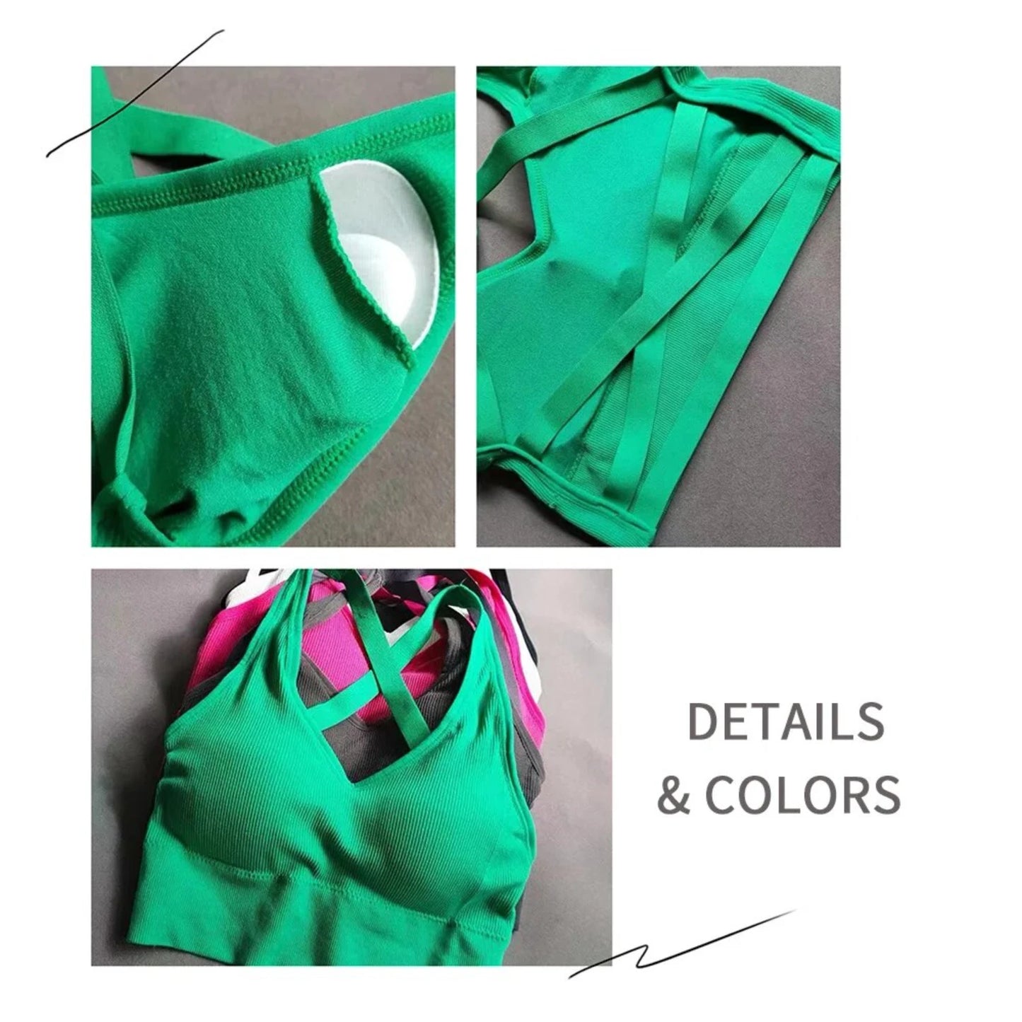 Cross-back Hollow Out Knitted Camisole Summer Sports Cropped Padded Tanks Push  Bra