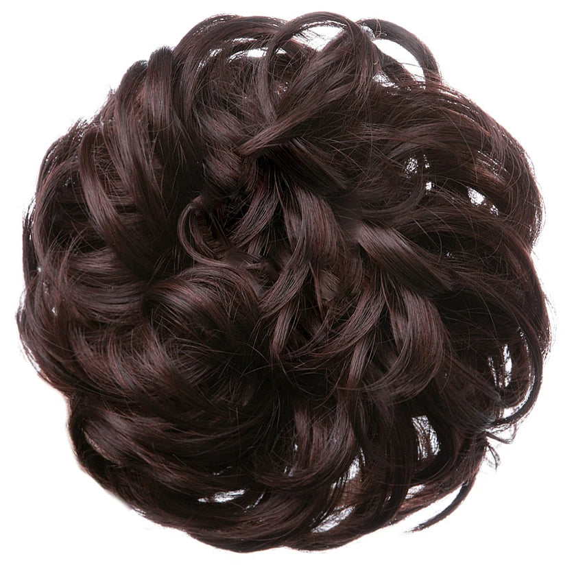 Synthetic Messy hair piece Daily Use Chignon Scrunchies Fake Elastic Hairpiece Blonde Brown Donut Bun For Women