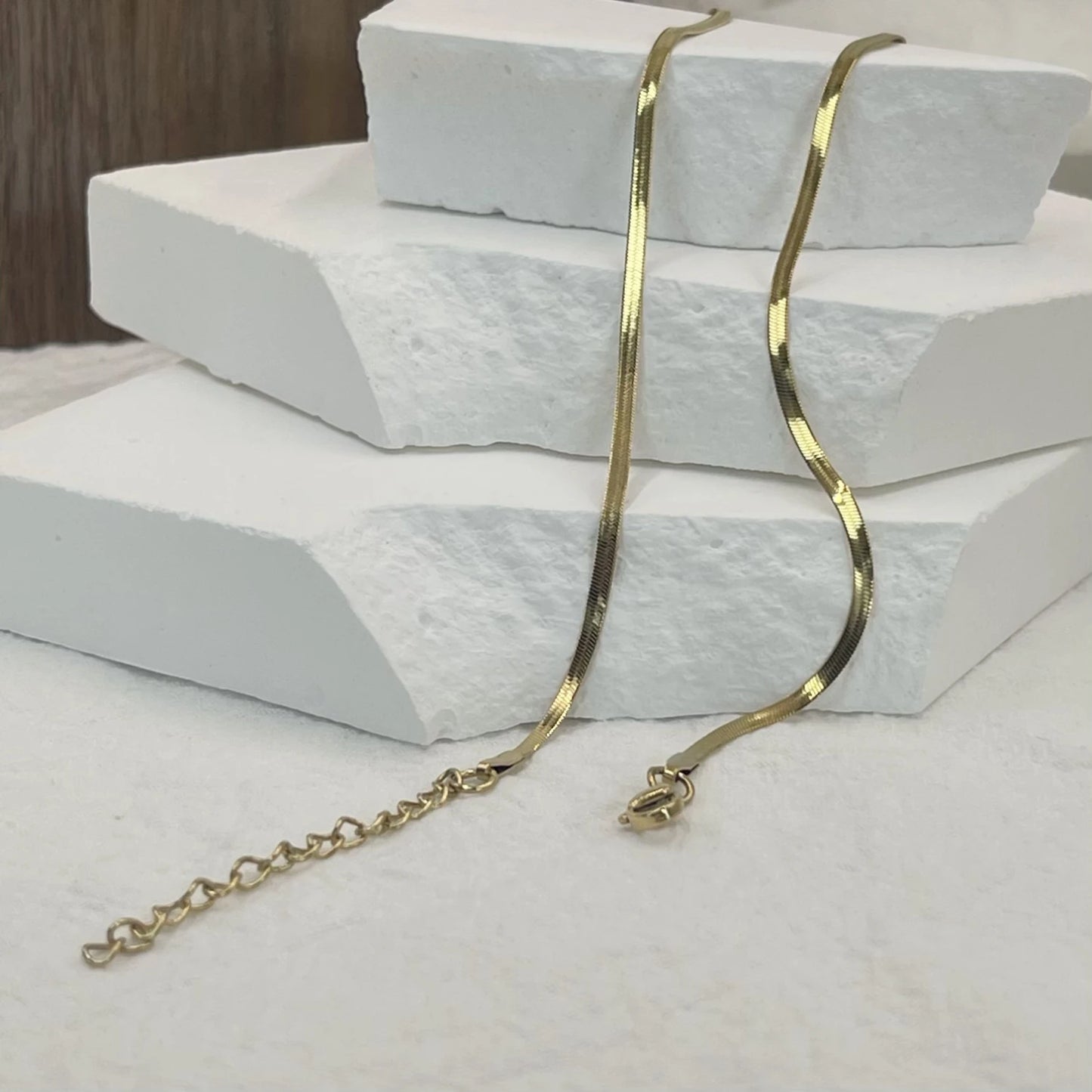 Minimalist Unisex Snake Chain Necklace Choker Stainless Steel Herringbone Gold Color Fashion Jewelry Gift For Women and Men