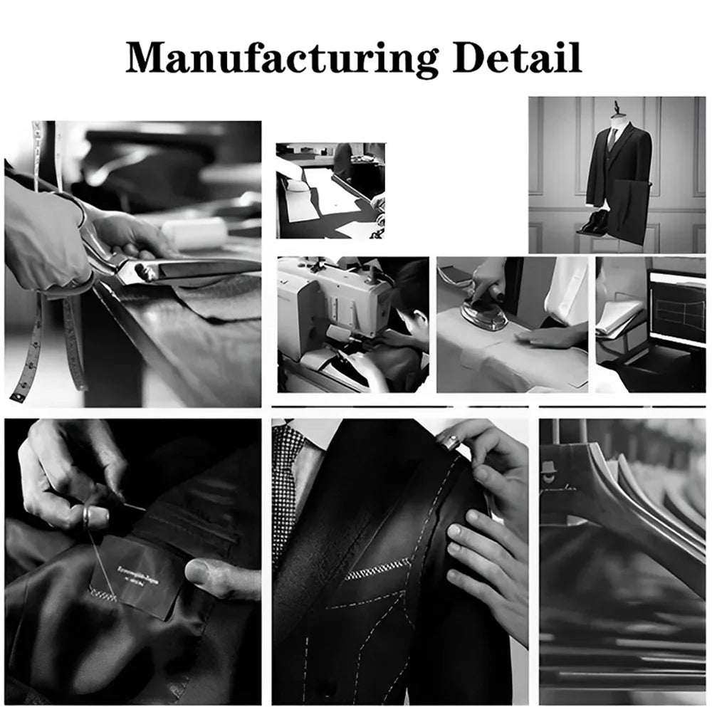 Men's business suit 3-piece set (jacket + vest + trousers) advanced custom men's office formal suit set