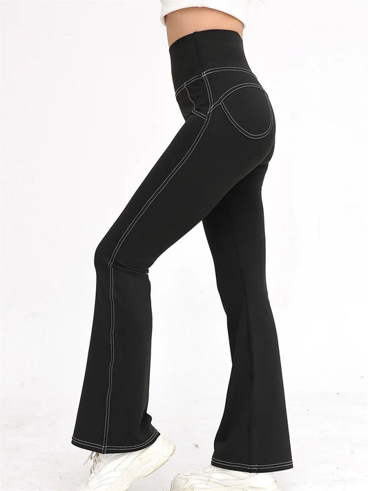 High Waist Yoga Leggings with Pockets Tummy Control Workout Pants Stretchy Athletic Tights