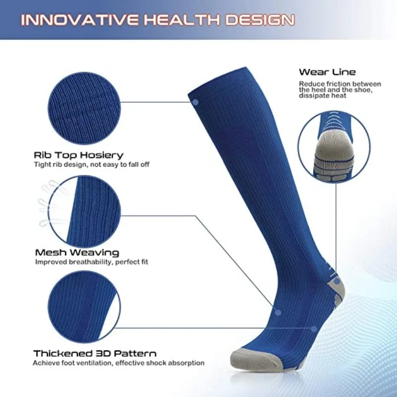 Compression Socks Knee High 20-30 Mmhg Fit Medical Edema Diabetes Varicose Veins Running Marathon Compression Sports Socks
