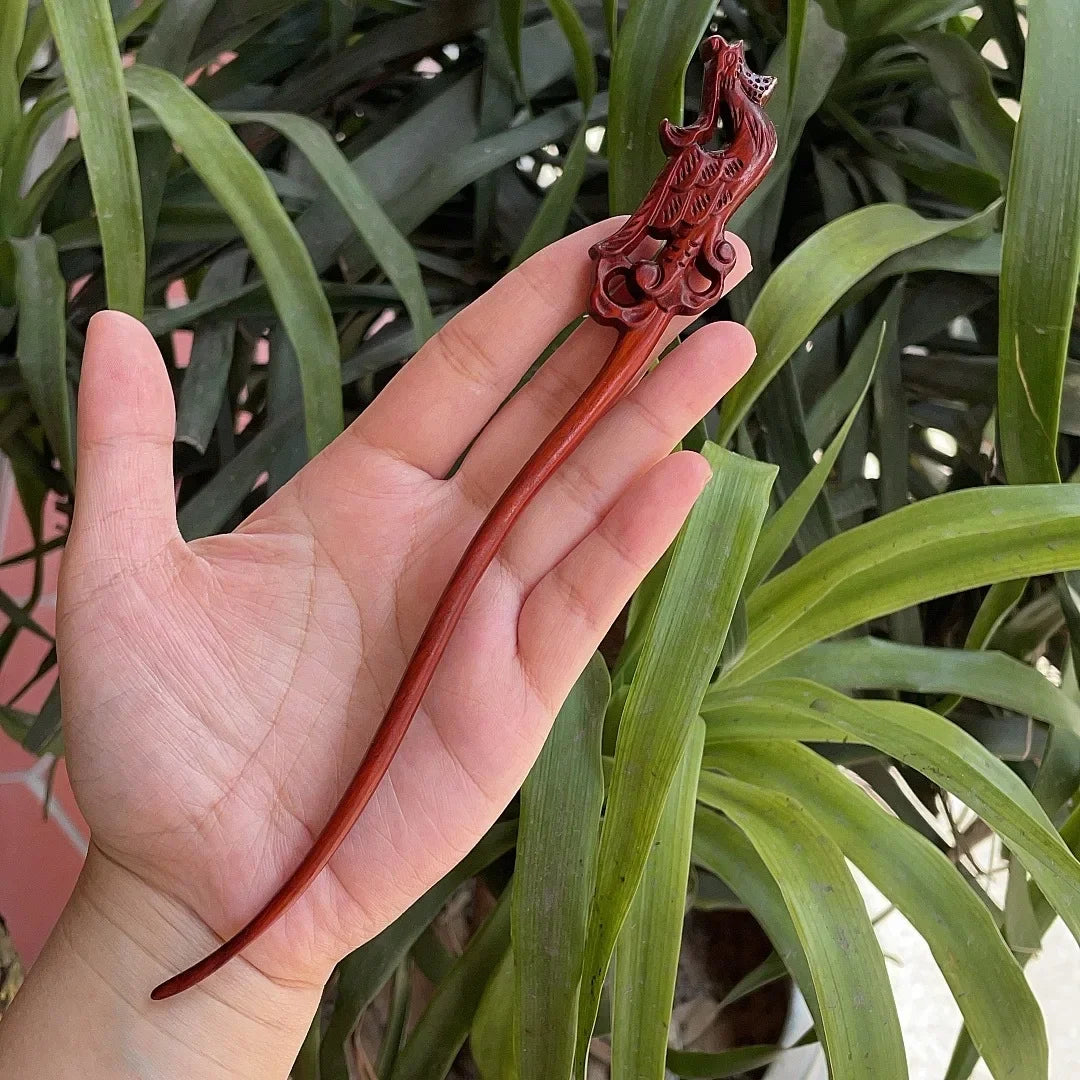 Chinese Retro Style Peach Wood Handmade Carved Hairpin Hollow Out Hair Stick Hairpin Women Hair Styling Tools Hair Accessories