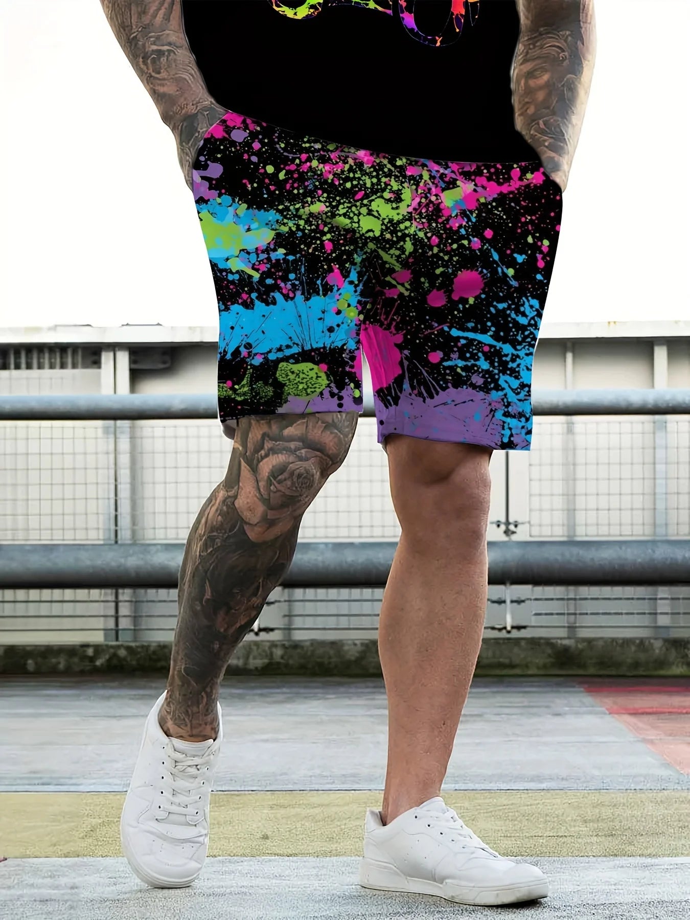 Bear 3D printed men's suit casual short sleeve street clothing hip hop two piece outfit