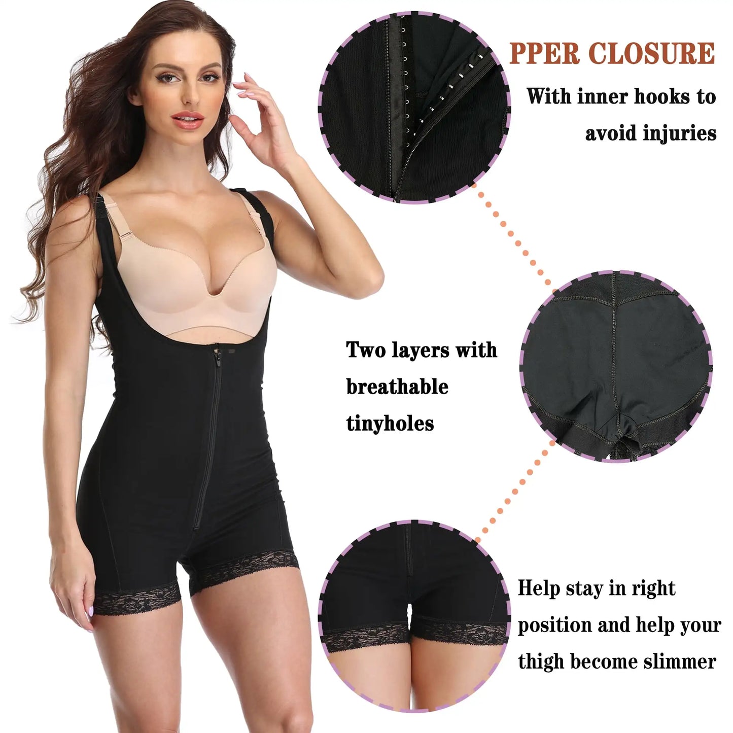 Shapewear Seamless Firm Triple Control Plus Size Thigh Slimmer Tummy Control Body Shaper