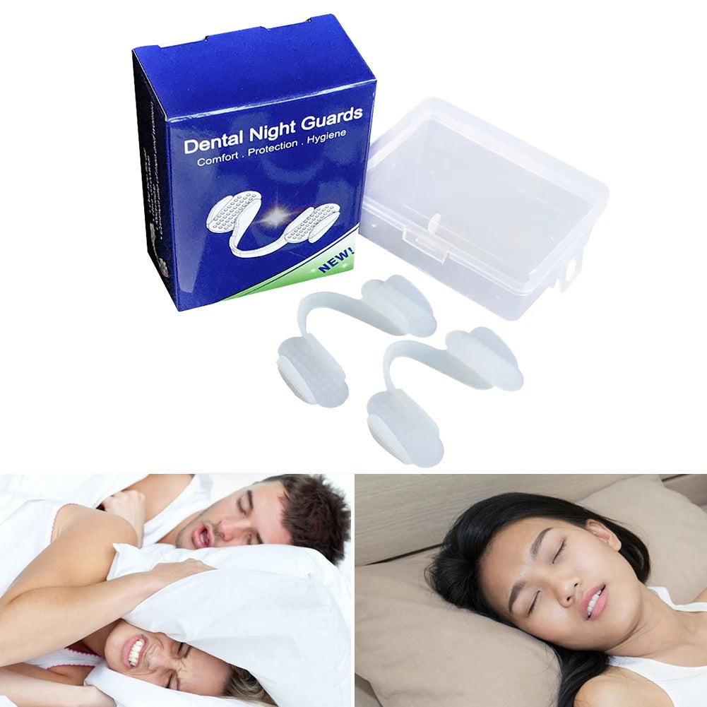 2Pcs Silicone Teeth Mat Soft Dental Mouth Guard Universal Teeth Splint Protector for Grinding Clenching Teeth at Night