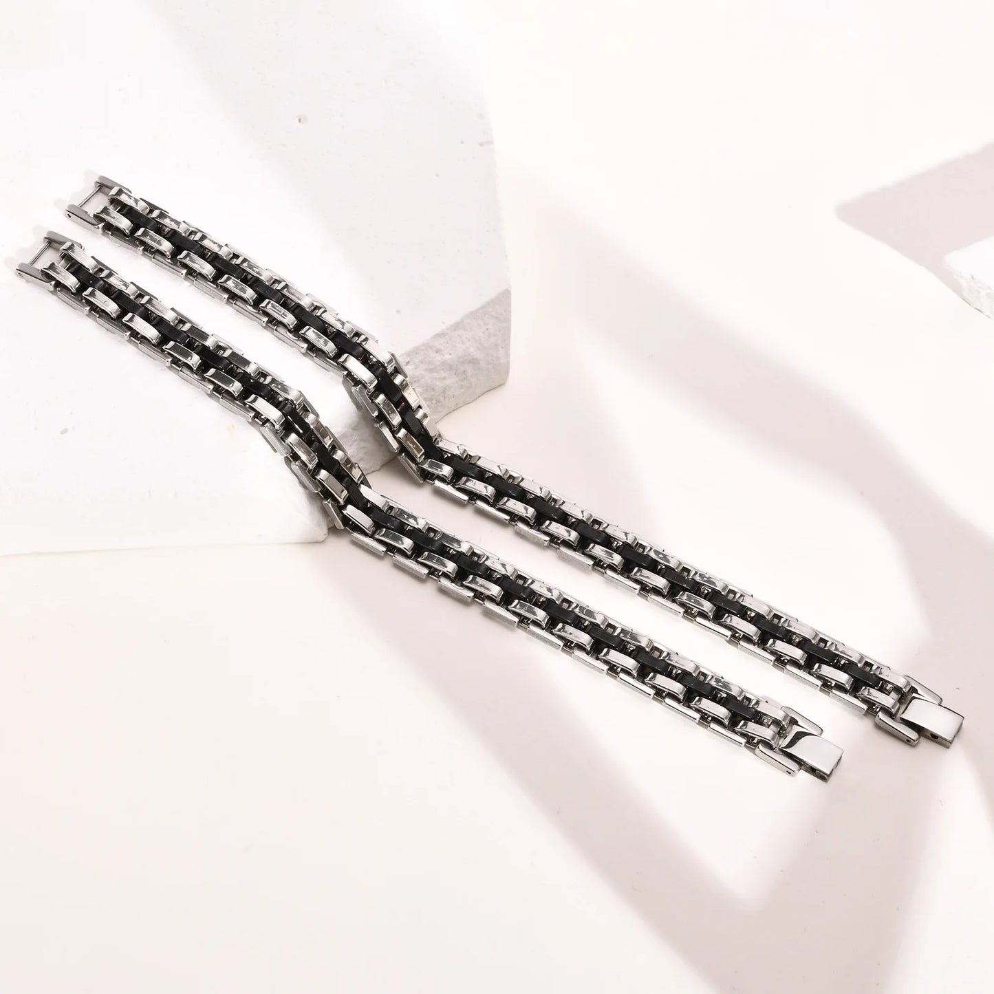 Vnox Stylish Strap Chain Bracelets for Men  Gift Jewelry, 10.7MM Wide Stainless Steel Links Wristband