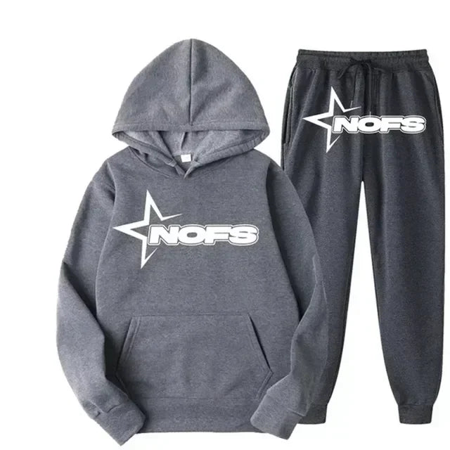 men and women of the same fashion trend hoodie casual two-piece suit jacket pants fashion brand printing logo size S-3XL