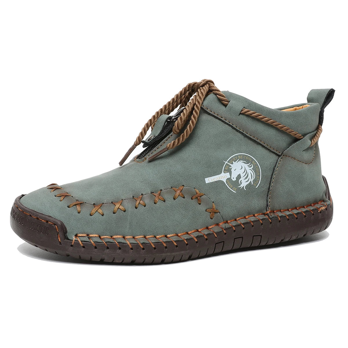 Western Chic Handmade Ankle Boots - Premium Hand-Stitched, Soft Leather, Casual Outdoor Shoes