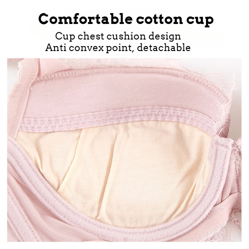 Push Up Padded Bras Sexy Top Up Lace Plus Size Bra Underwire