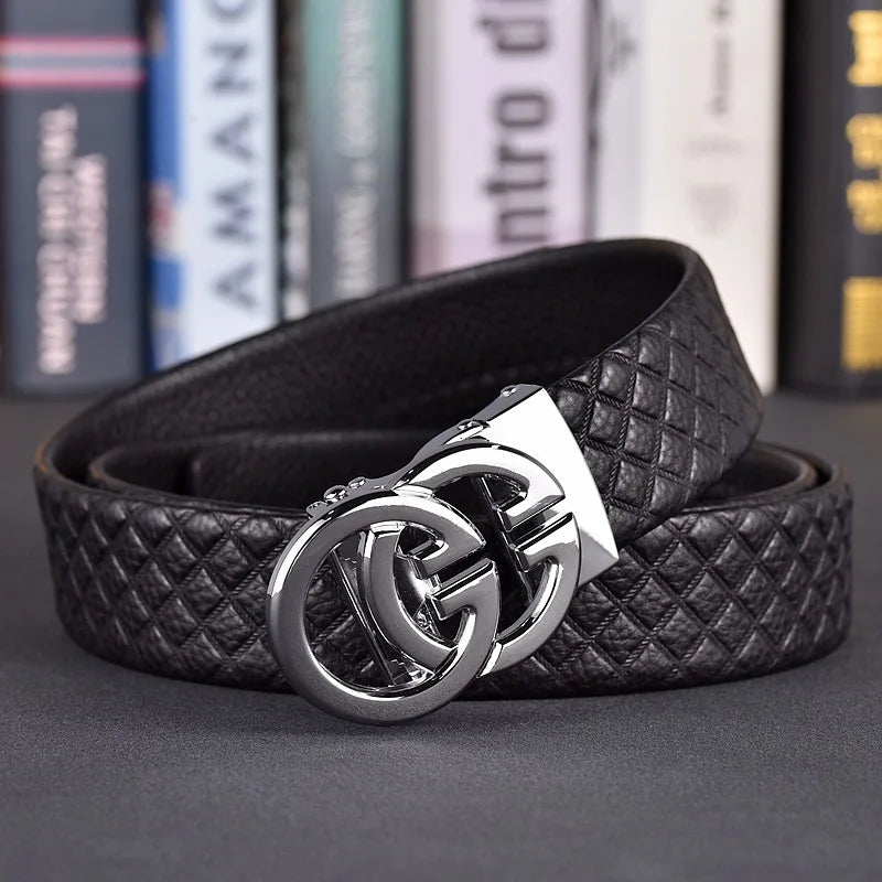 Designer fashion automatic buckle jeans high-quality material belt
