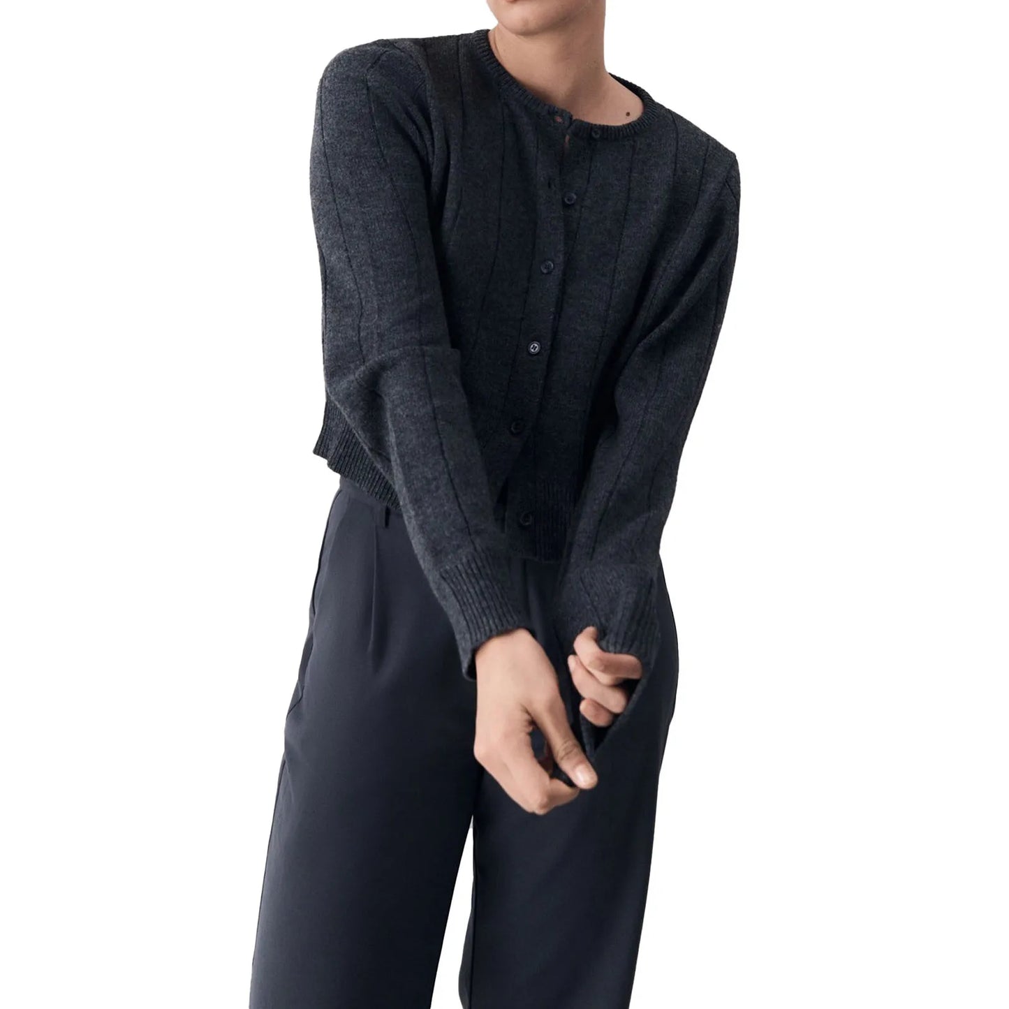 Women s Sweater Cable Knit Long Sleeve Solid Color Casual Loose Fit Ribbed Hem and Cuffs