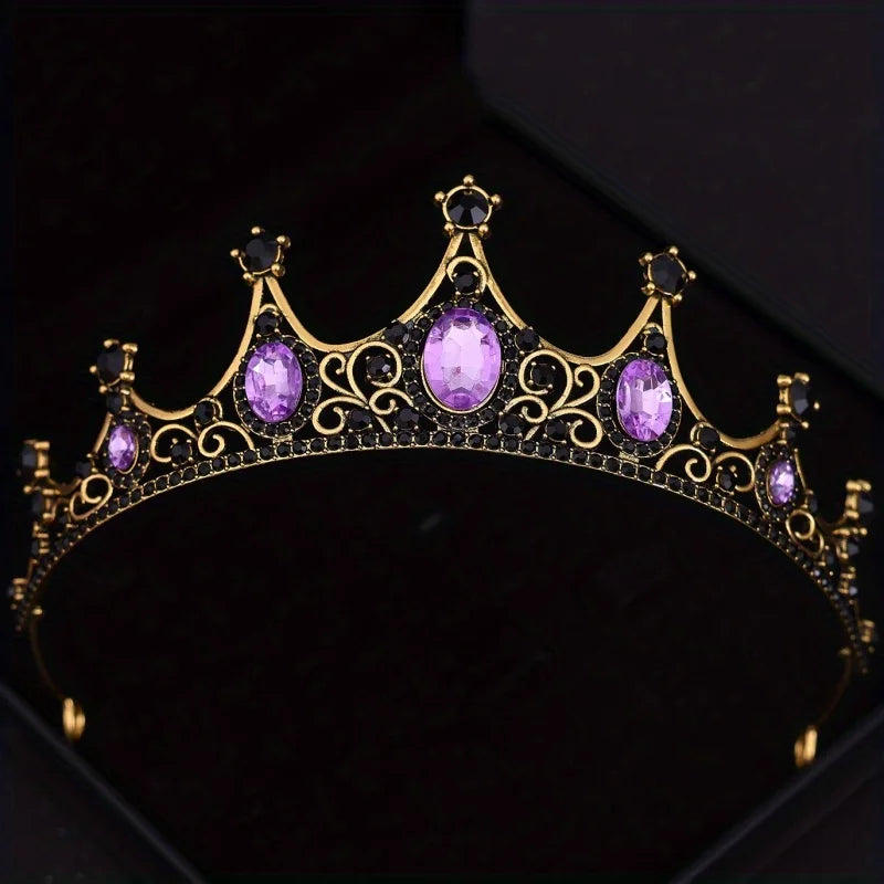 Baroque Crystal Tiaras And Crowns Rhinestone Prom  Crown Tiara For Women Bride Bridal Wedding Hair Accessories Jewelry