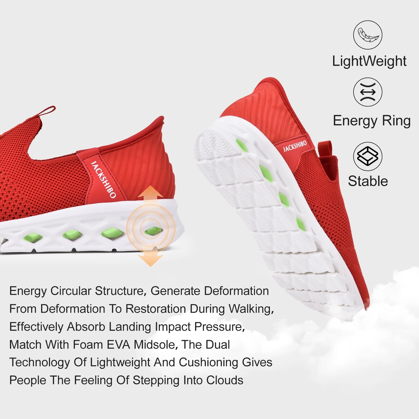 Slip on Sneakers  Walking Shoes with Arch Support Memory Foam