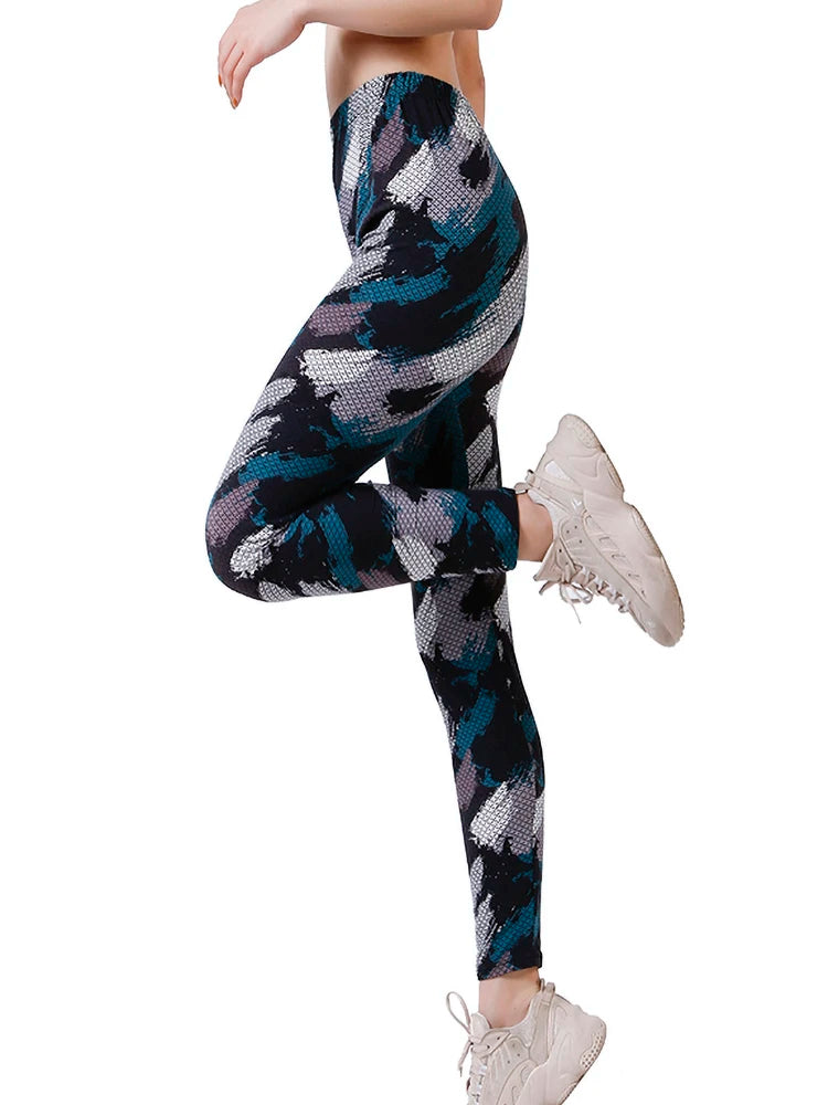 Graffiti Leggings Patterned Print Leggings For Women Leggings Houndstooth  Elastic Design Vintage Leggings