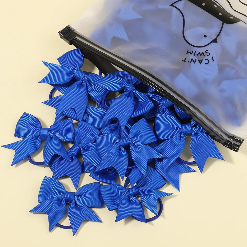 5/10/20Pcs Mini Solid Bows Elastic Hair Bands Small Rubber Band Hair Rope Ponytail Holder Headwear Hair Accessories