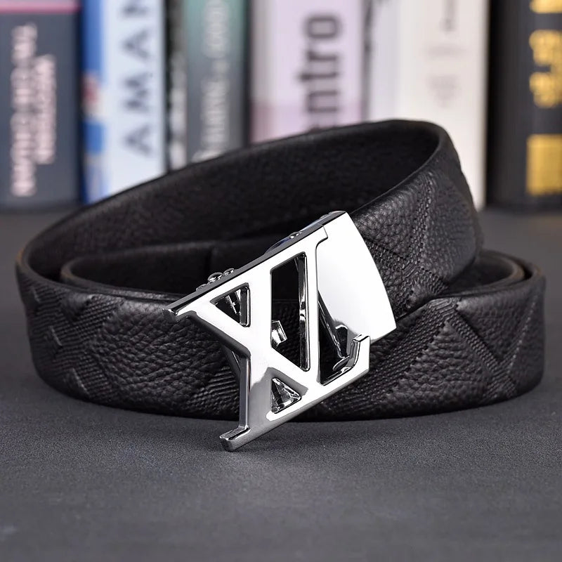 Designer fashion automatic buckle jeans high-quality material belt