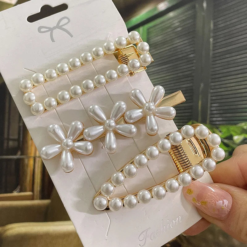 Simulated Pearl Hair Clips For Women Hairpins Geometric Hair Barrettes Fashion Hairgrip Hair Accessories