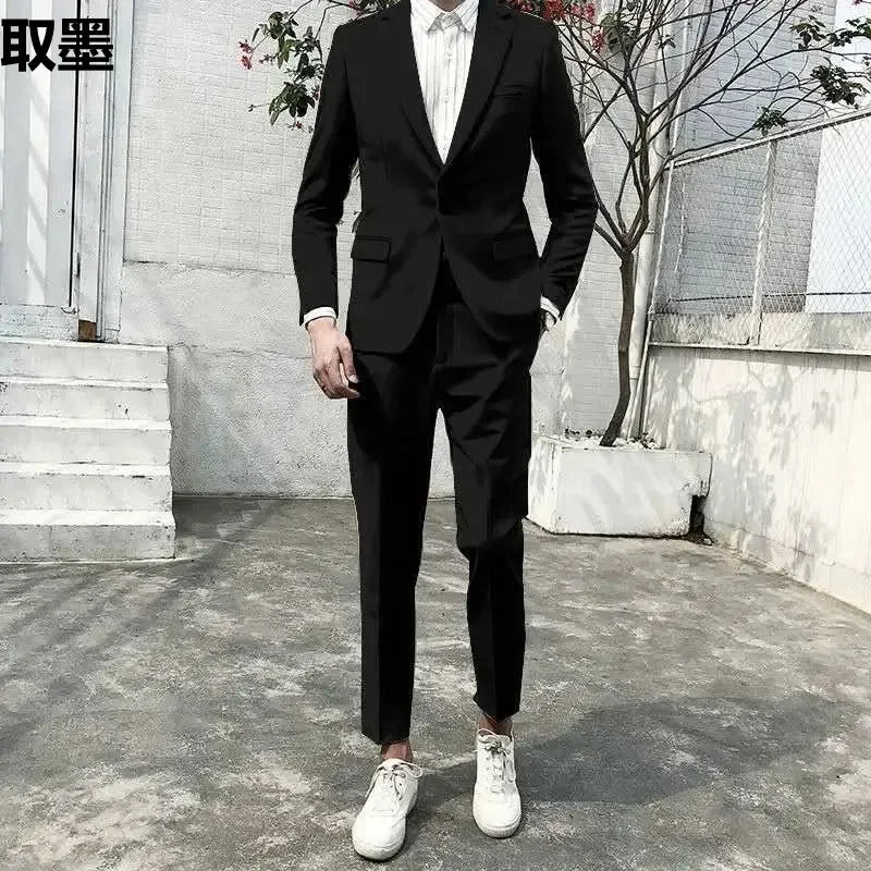 Men's Casual Suit Three-Piece Set Slimming Western-Style Clothes Professional Business Attire For Youth Student
