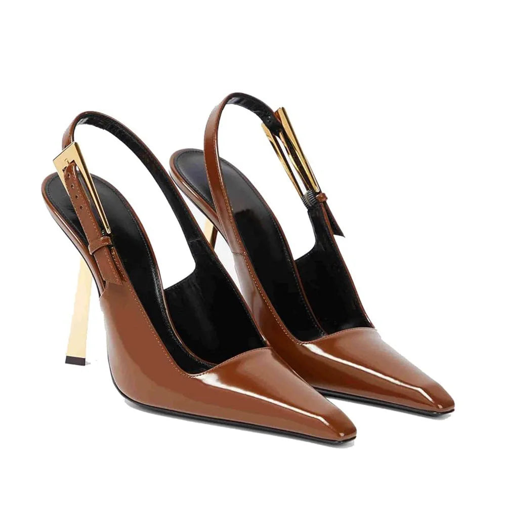 Sexy Pointed Toe Thin Heel High Ankle Buckle Sandals