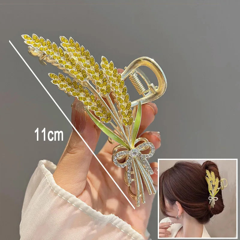Flower Hair Claw Clip Ponytail Grab Hair Clips Shark Clip Woman Hairpins For Girl Hair Accessories Headdress