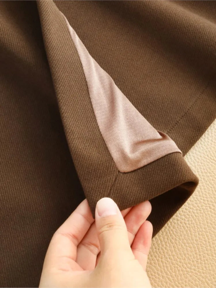 High Waist Wool A-Line  Asymmetrical Skirt
