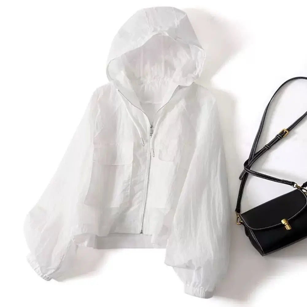 Simplicity Thin Sunscreen Clothing Anti UV Loose Summer Long Sleeved Jacket Waterproof Quick Dry Women's  Outdoor Sports