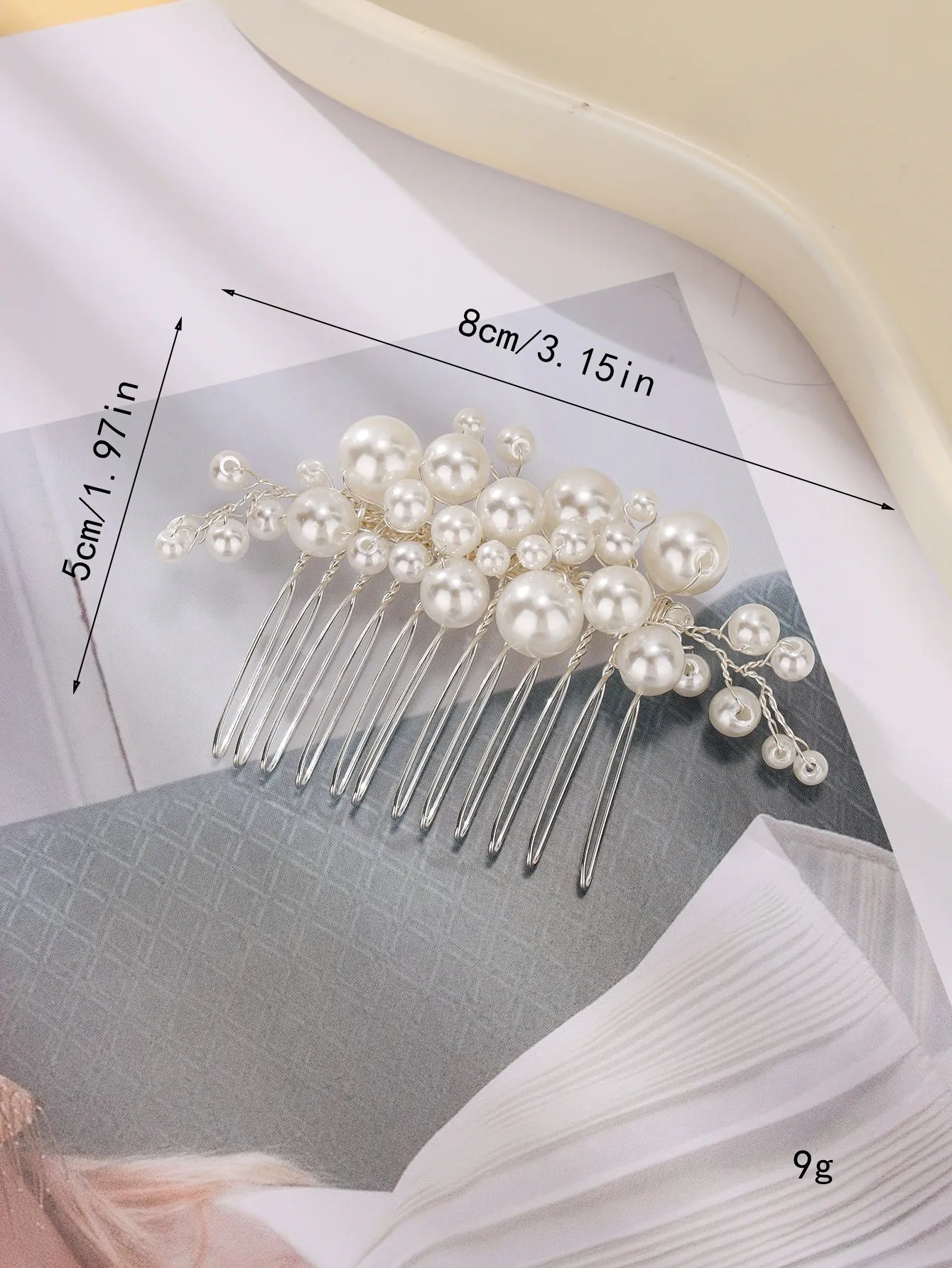 Elegant pearl  hair comb  side comb piece  hair ornament for women and girls
