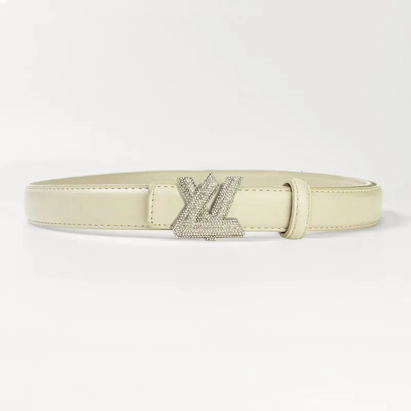 Women's high-end fashion letter belt versatile casual  rhinestone adjustable women's belt light luxury