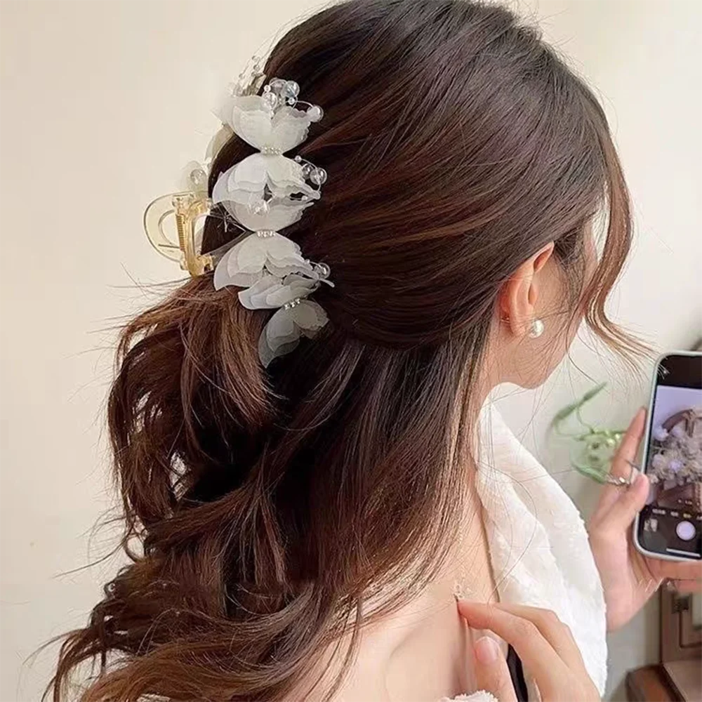 15CM Butterfly Large Hair Claw For Thick Hair Hair Claws Women Sweet Hairpin Ponytail Hair Clip Claw Accessories