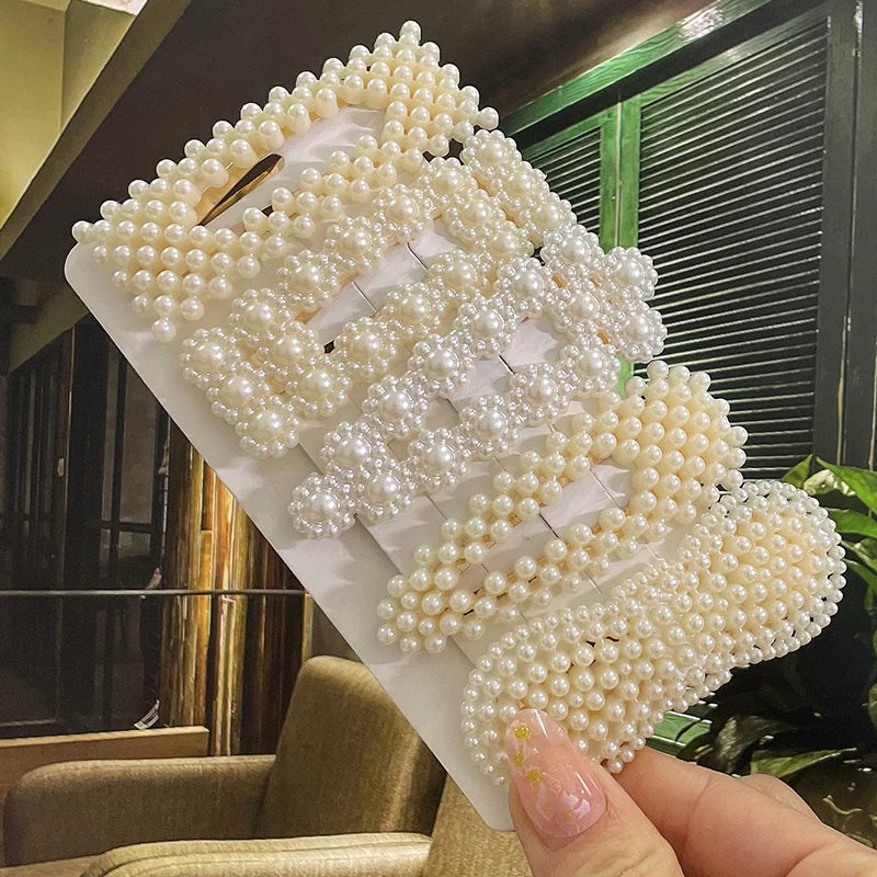 Simulated Pearl Hair Clips For Women Hairpins Geometric Hair Barrettes Fashion Hairgrip Hair Accessories