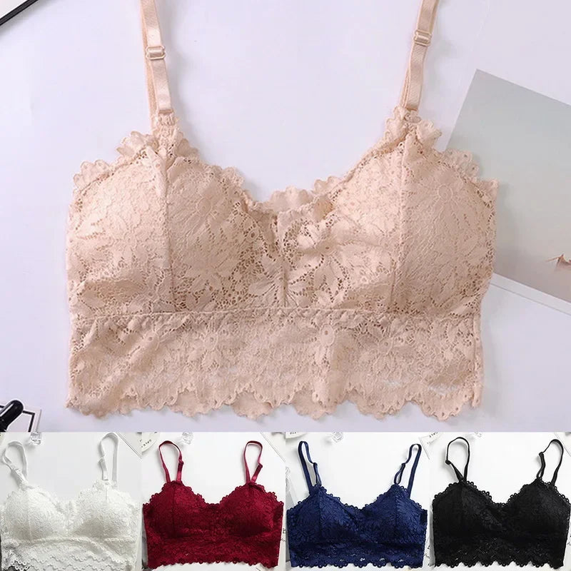 Floral Bralette Padded Push Up Lace Bras  Lingerie Corset Camis