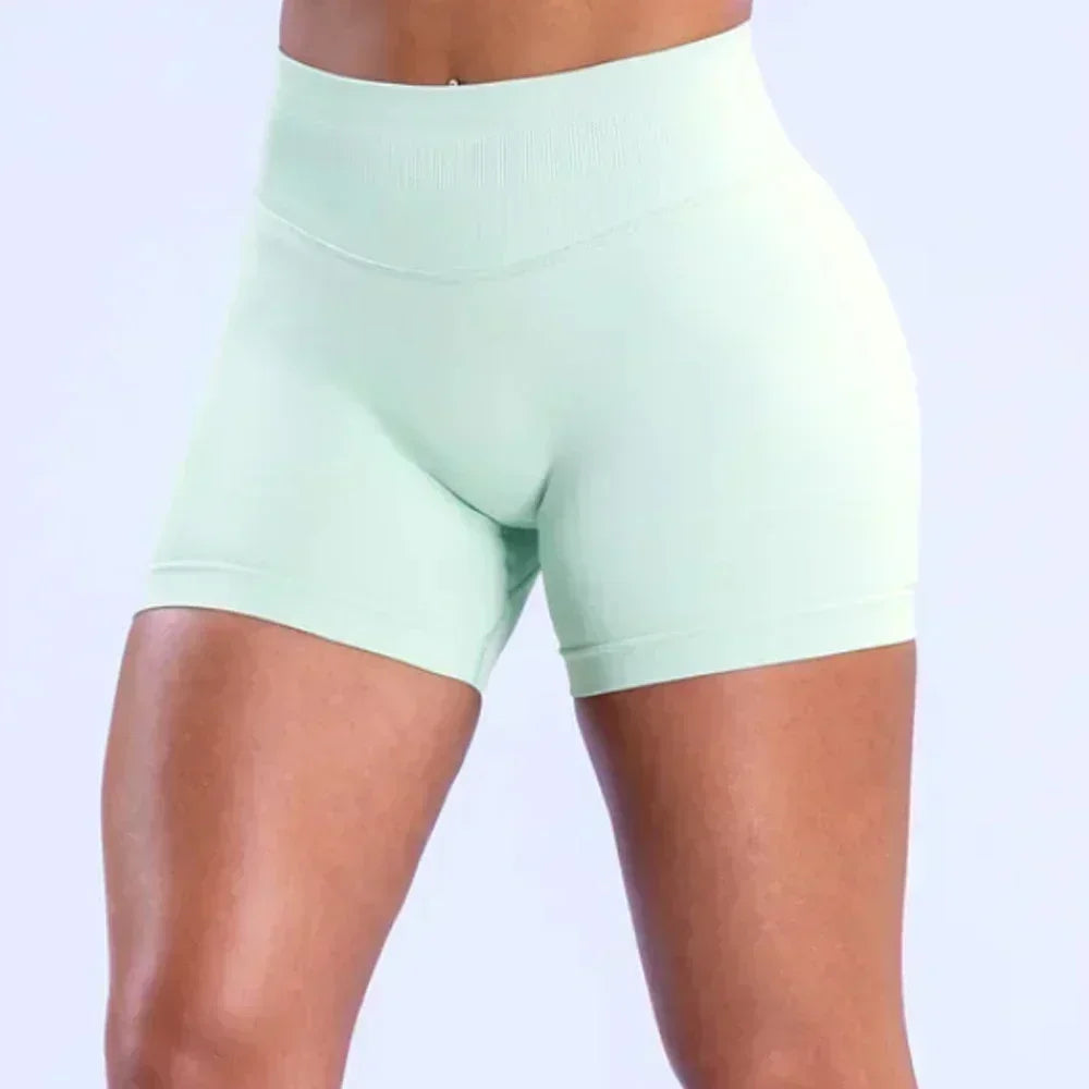 Impact Shorts 4.5 With Logo Low Ribbed Band Yoga Shorts Seamless  Workout Gym Shorts Running Shorts